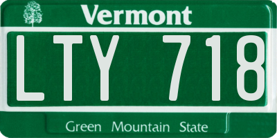 VT license plate LTY718