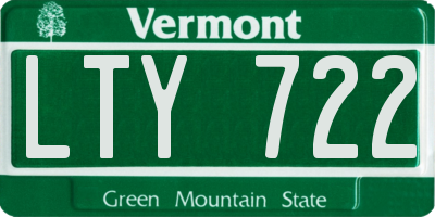 VT license plate LTY722