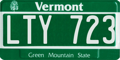 VT license plate LTY723