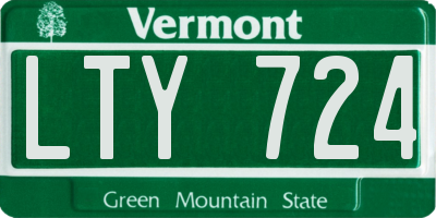 VT license plate LTY724
