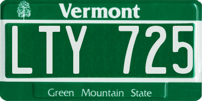 VT license plate LTY725