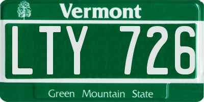 VT license plate LTY726