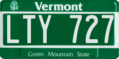 VT license plate LTY727