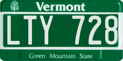 VT license plate LTY728
