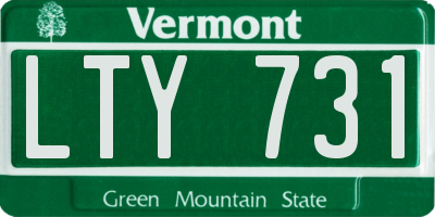 VT license plate LTY731
