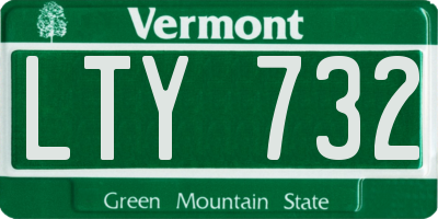 VT license plate LTY732