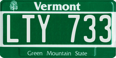 VT license plate LTY733
