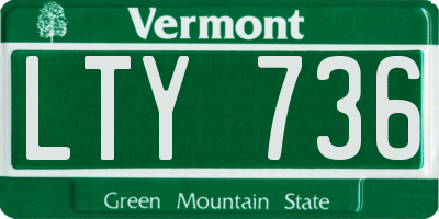 VT license plate LTY736