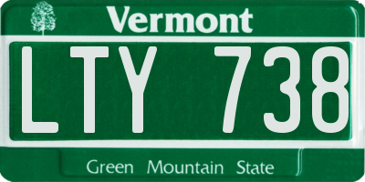 VT license plate LTY738