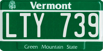 VT license plate LTY739