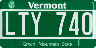 VT license plate LTY740