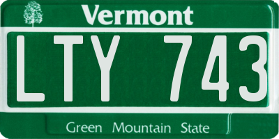 VT license plate LTY743