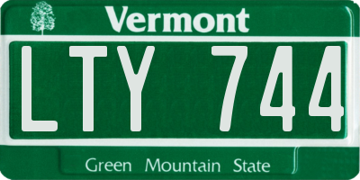 VT license plate LTY744