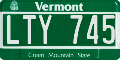 VT license plate LTY745