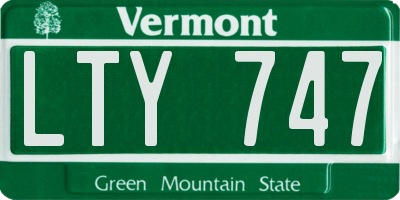 VT license plate LTY747