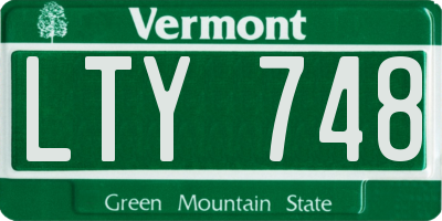 VT license plate LTY748