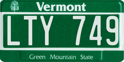 VT license plate LTY749