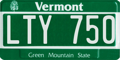 VT license plate LTY750