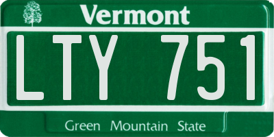 VT license plate LTY751