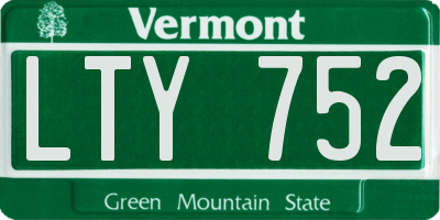 VT license plate LTY752