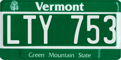 VT license plate LTY753