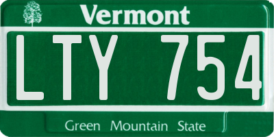 VT license plate LTY754