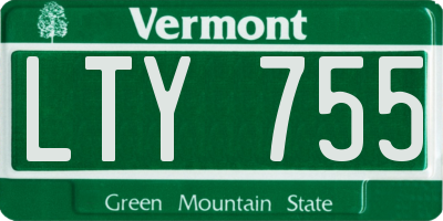 VT license plate LTY755
