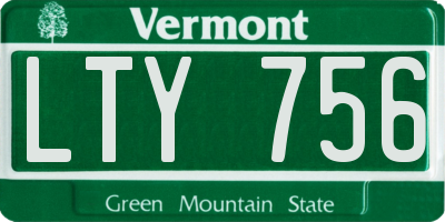 VT license plate LTY756