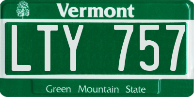 VT license plate LTY757