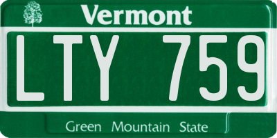 VT license plate LTY759