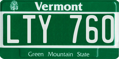 VT license plate LTY760