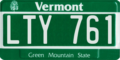 VT license plate LTY761
