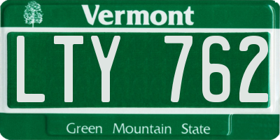 VT license plate LTY762