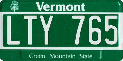 VT license plate LTY765