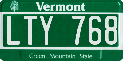 VT license plate LTY768