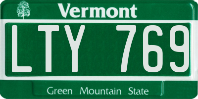 VT license plate LTY769