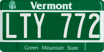 VT license plate LTY772