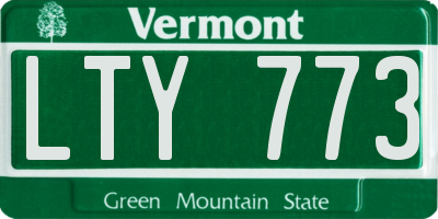 VT license plate LTY773