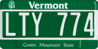 VT license plate LTY774