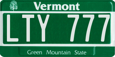 VT license plate LTY777