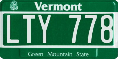 VT license plate LTY778