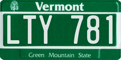 VT license plate LTY781