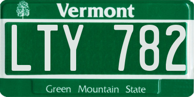 VT license plate LTY782