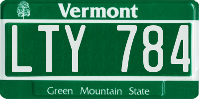 VT license plate LTY784