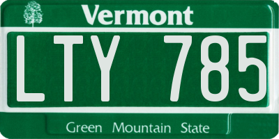 VT license plate LTY785