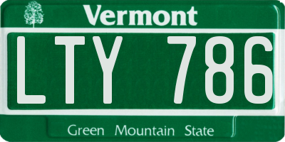 VT license plate LTY786