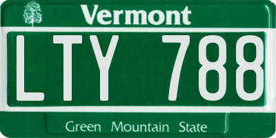 VT license plate LTY788