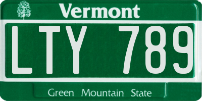VT license plate LTY789