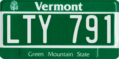 VT license plate LTY791