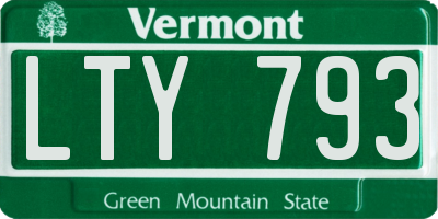 VT license plate LTY793